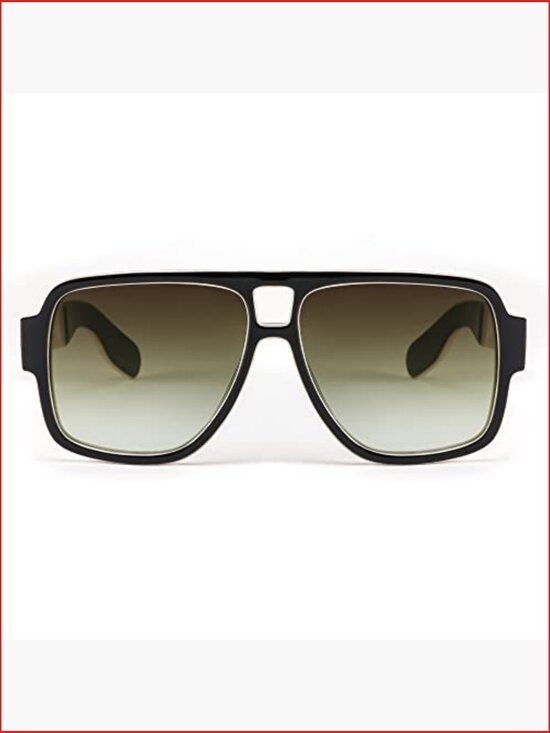 Retro 70s Oversized Pilot Square Frame Plastic Sunglasses UV400 Protection main image 6
